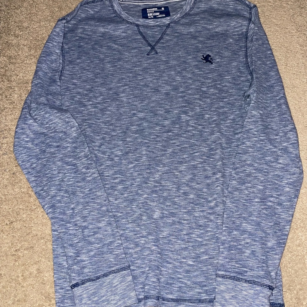 Mens Express XL Waffle Crewneck Long Sleeve Shirt